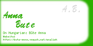 anna bute business card